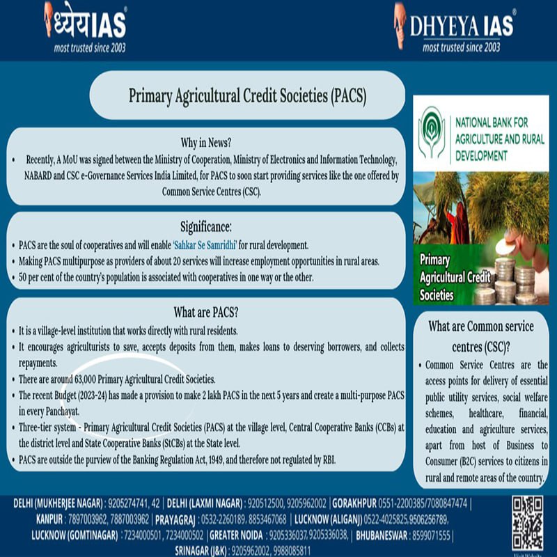 Info-paedia : Primary Agricultural Credit Societies (PACS)